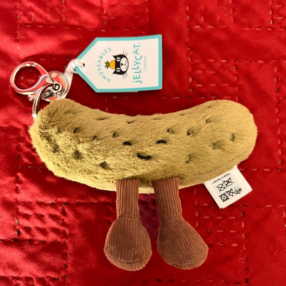 Jellycat Green Pickle Bag Charm Plush